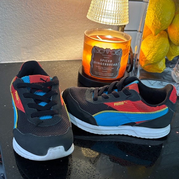 Puma Other - Puma Kids' Sneakers in Black with Blue and Red Accents